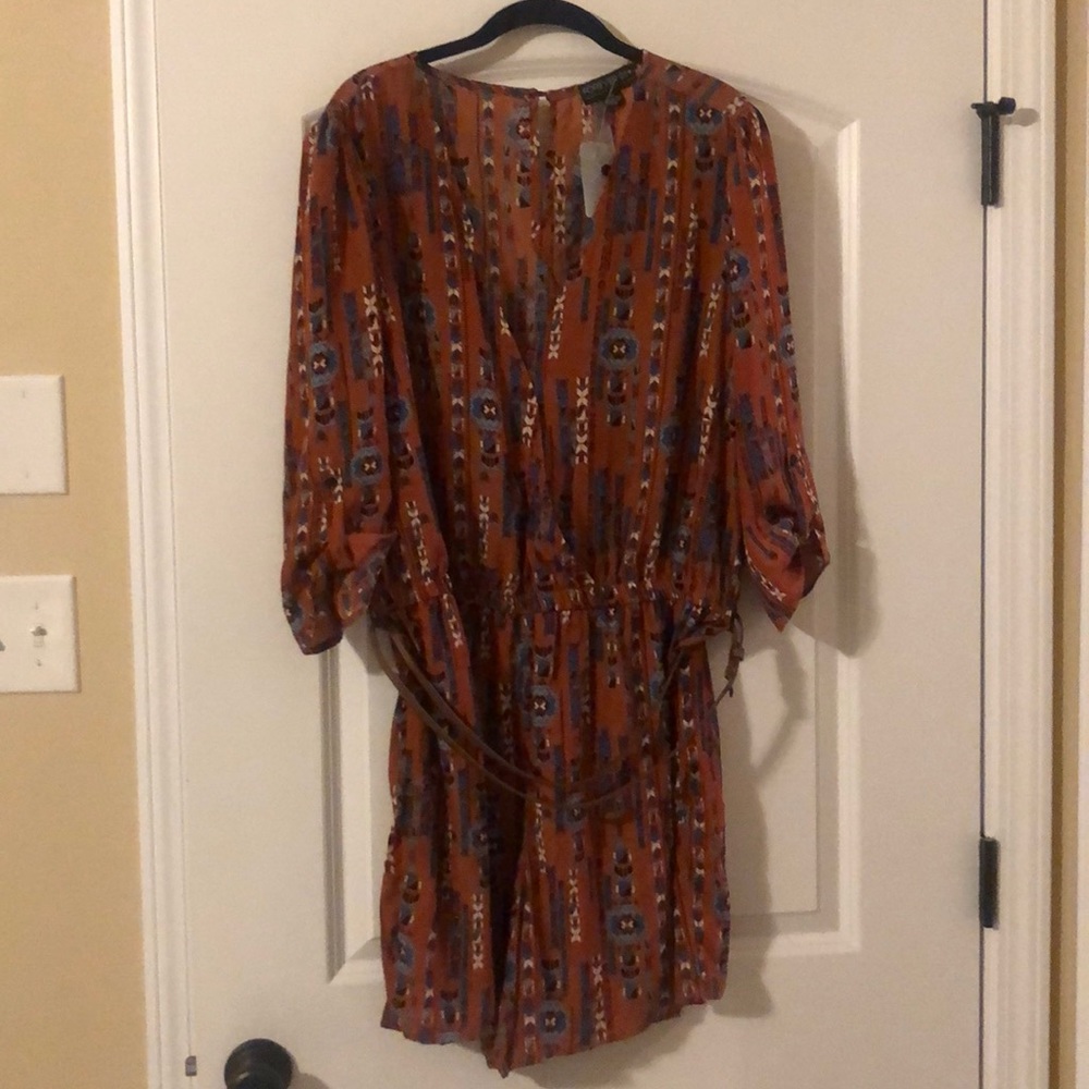 Rust Orange Short Romper